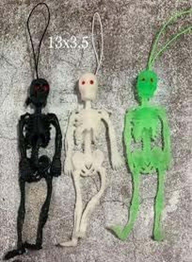LUDALY هيكل عظمي مطاطي من لودالي بألوان مميزة، هيكل عظمي مرن لحفلة الهالوين (أسود) - Image 2